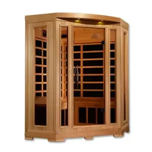 Golden Designs Pro 6 "Rebecca" 3-Person Corner Near Zero EMF Far Infrared Sauna (2025 Edition)