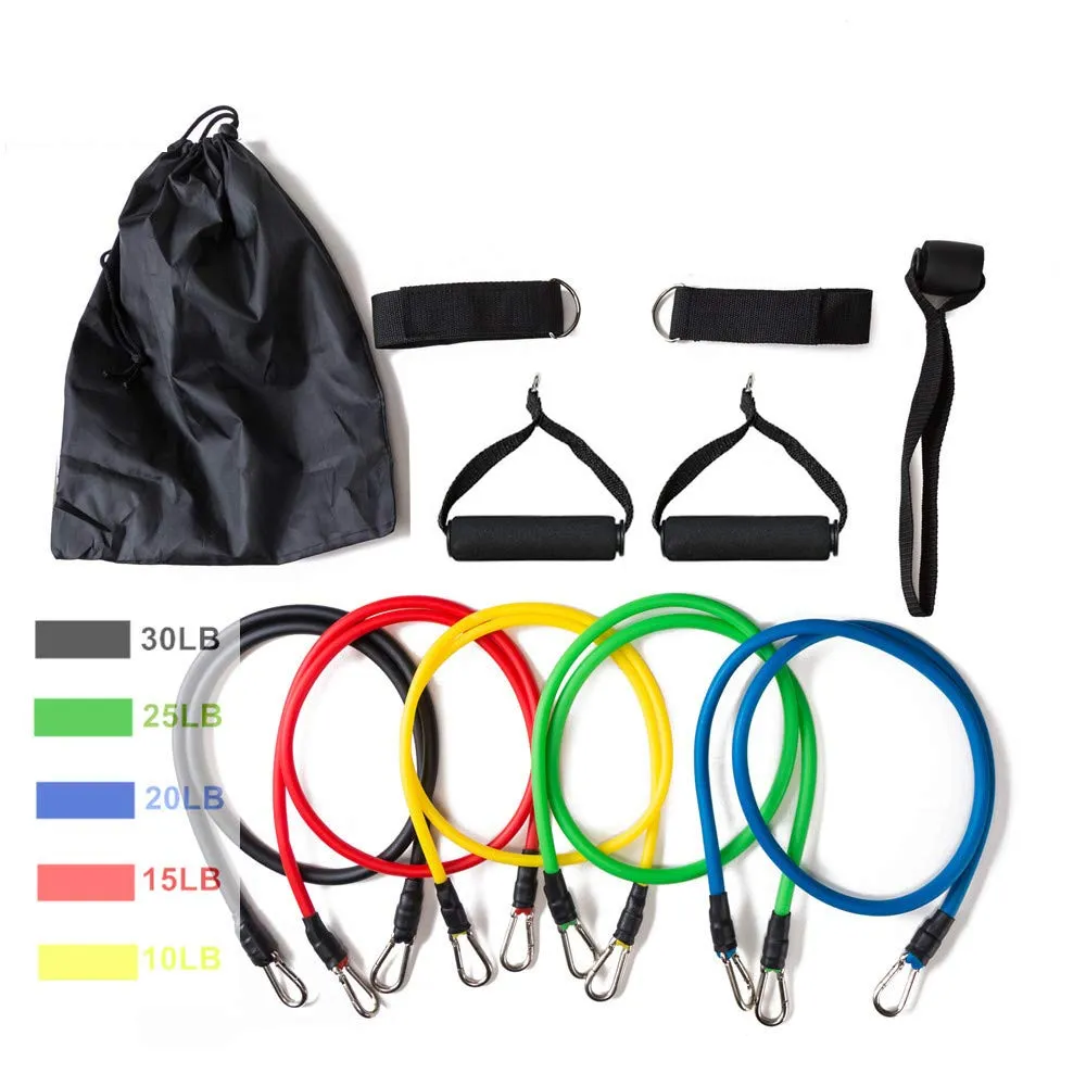 11 Pack Stackable Resistance Bands Set for Workouts & Therapy