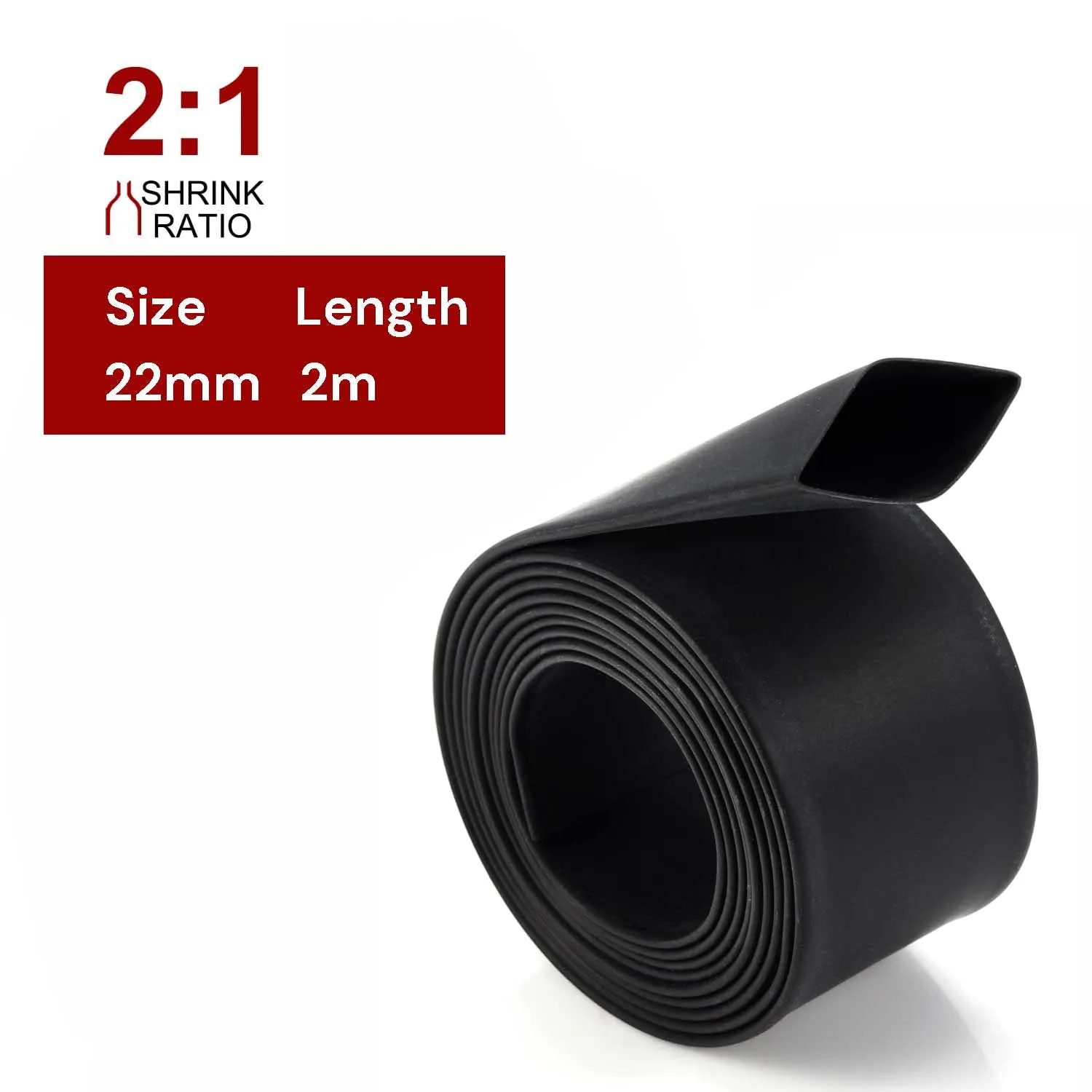 2m 22mm Polyolefin Shrink Tube 2:1 Heat Shrink Tubing