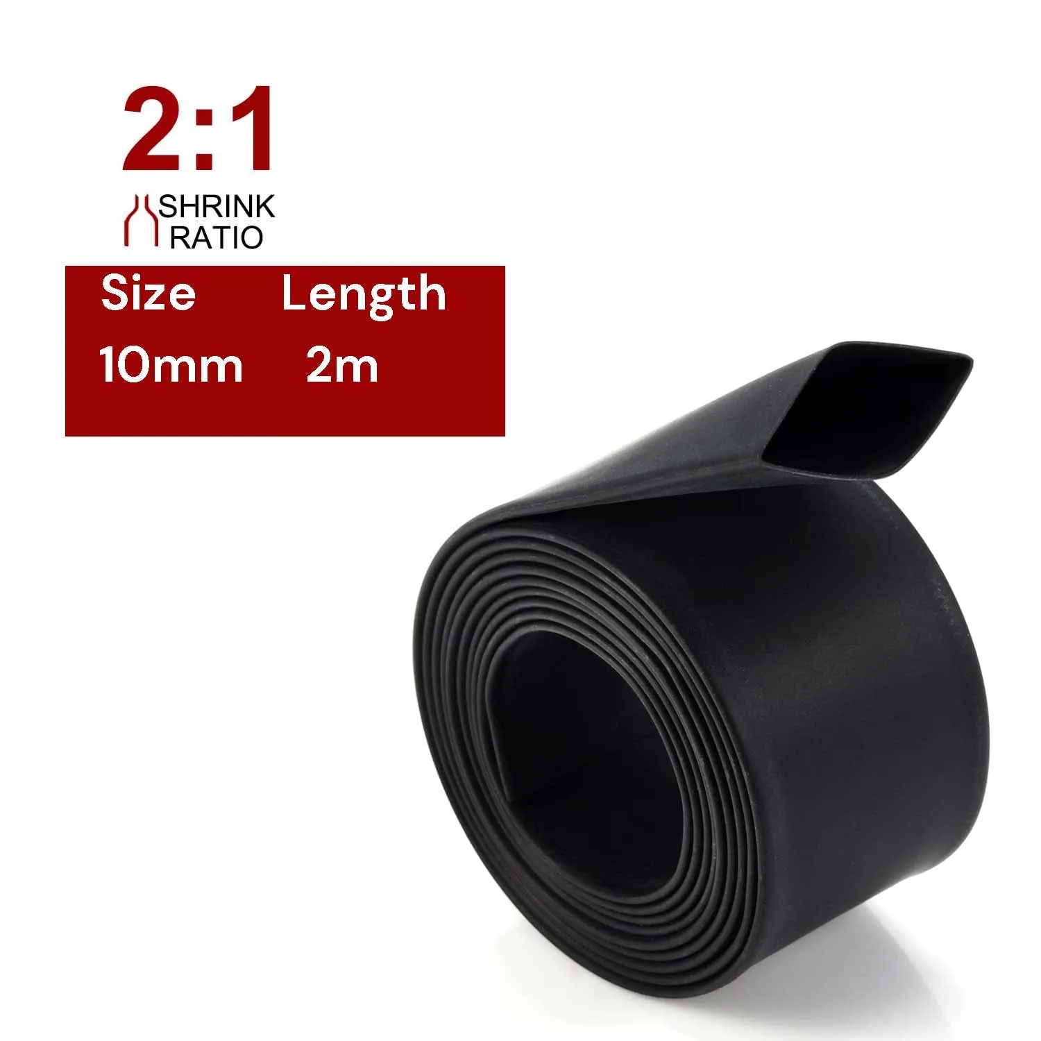 2m Eco-Friendly Polyolefin Heat Shrink Tube, 10mm Diameter