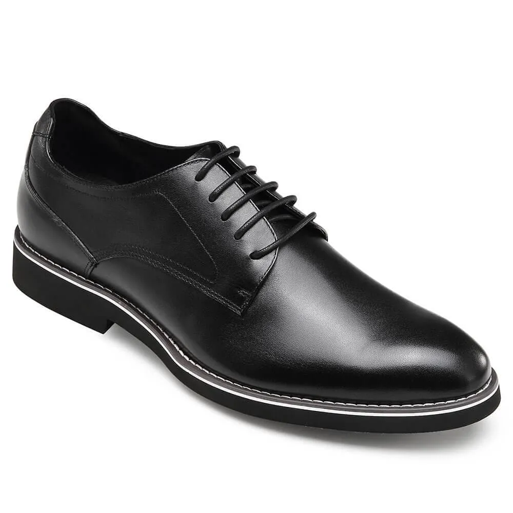 5 CM / 1.95 Inches - CMR CHAMARIPA Elevator Derby Shoes For Men Black Leather Derby Make You Taller