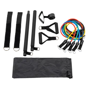 5 Resistance Bands Pilates Bar Kit w/ Foam Handles