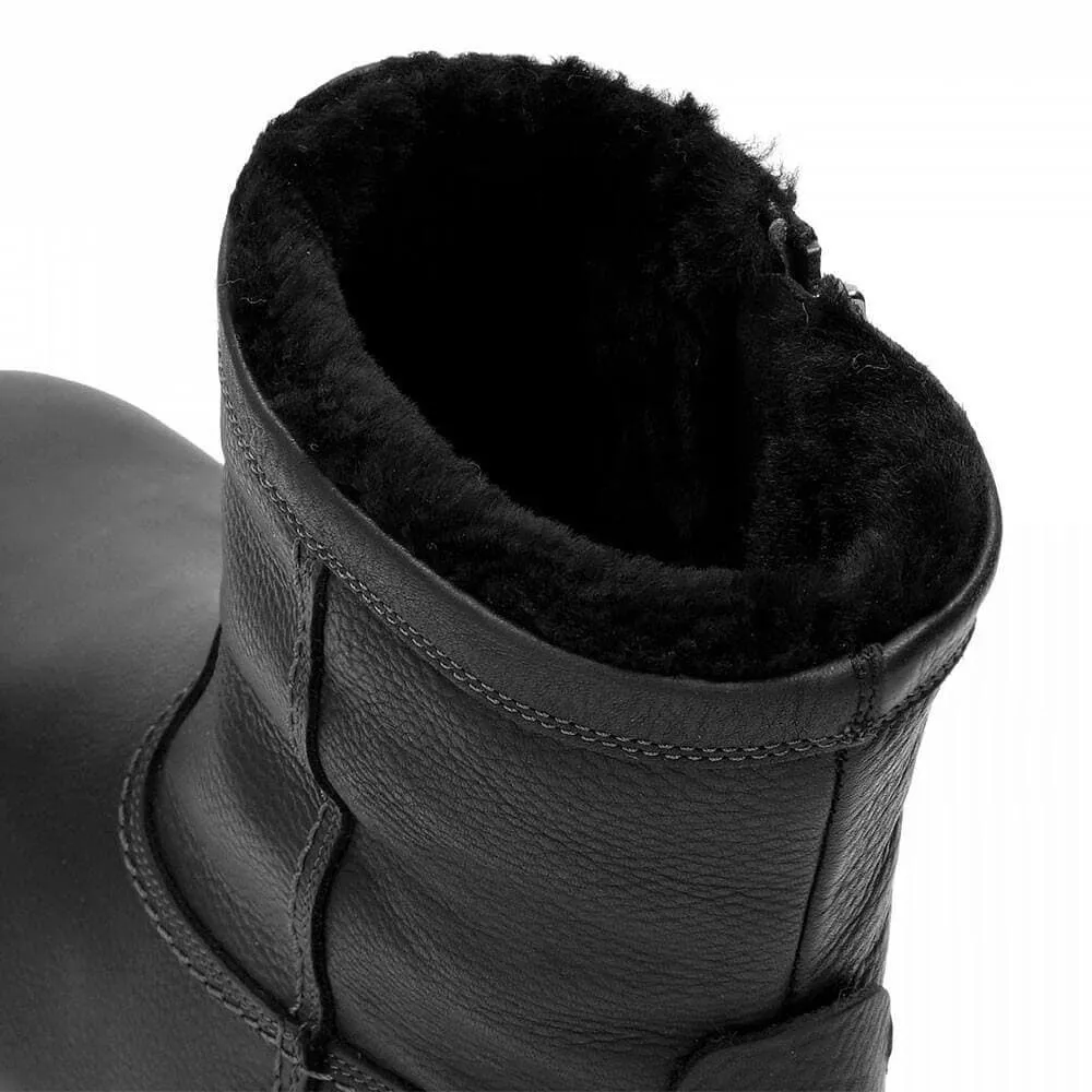 7CM / 2.76 Inches - CMR CHAMARIPA Height Increasing Boots - Men's Fur Lined Boots - Black Winter Warm Casual Elevator Boots