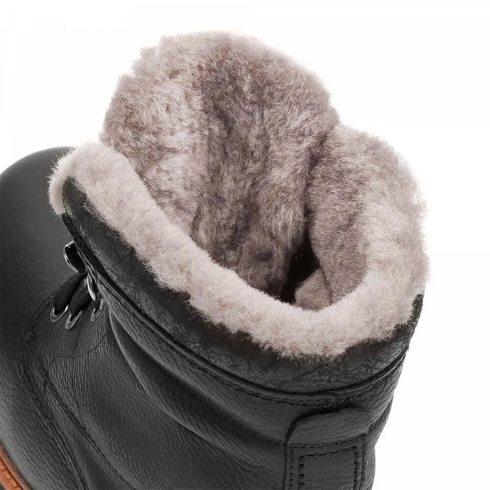 7CM / 2.76 Inches - CMR CHAMARIPA Tall Men Shoes - Men's Fur Lined Boots - Black Winter Warm Hidden Heel Boots