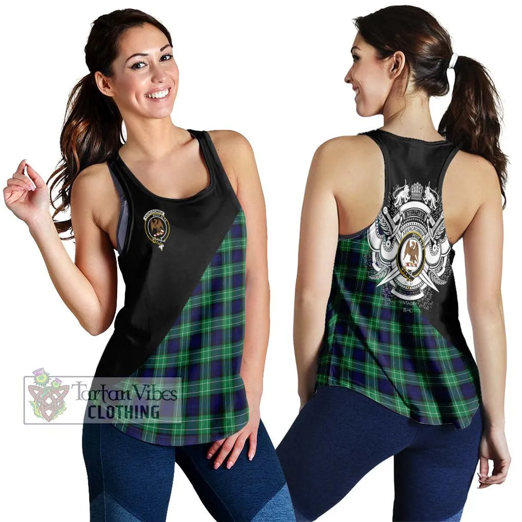 Abercrombie Tartan Women's Racerback Tanks with Family Crest and Military Logo Style