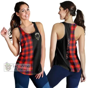 Abernethy Tartan Women's Racerback Tanks with Family Crest and Half Of Me Style