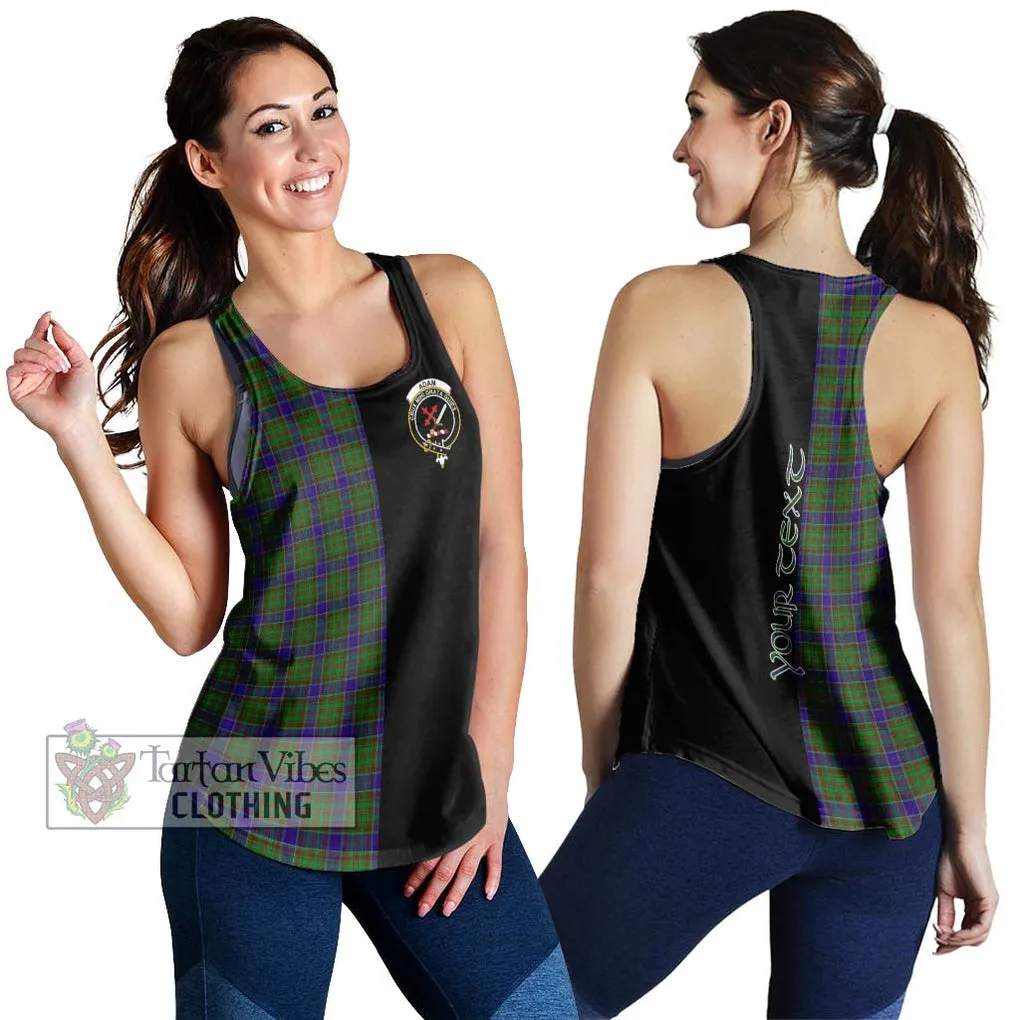 Adam Tartan Women's Racerback Tanks with Family Crest and Half Of Me Style