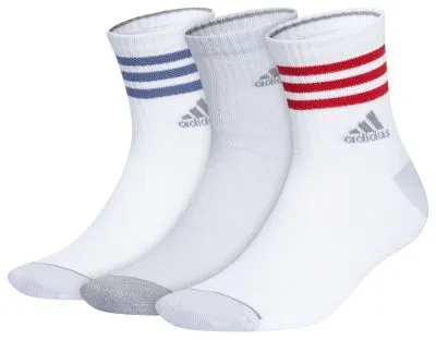 adidas Men's Cushioned 3-Stripe 3.0 3-Pack High Quarter Socks