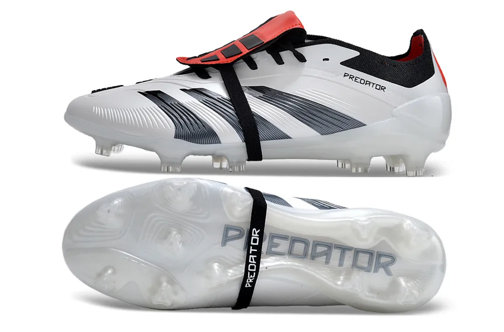 Adidas Predator Accuracy  Shoes - White | Jet Black | Garnet Red - FREE SHIPPING WORLDWIDE