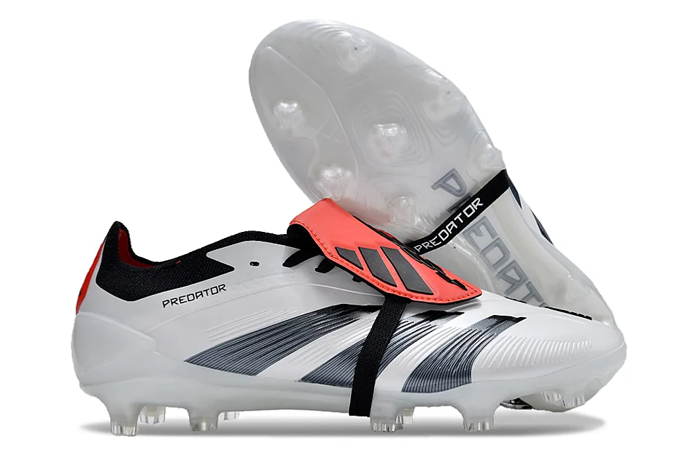 Adidas Predator Accuracy  Shoes - White | Jet Black | Garnet Red - FREE SHIPPING WORLDWIDE