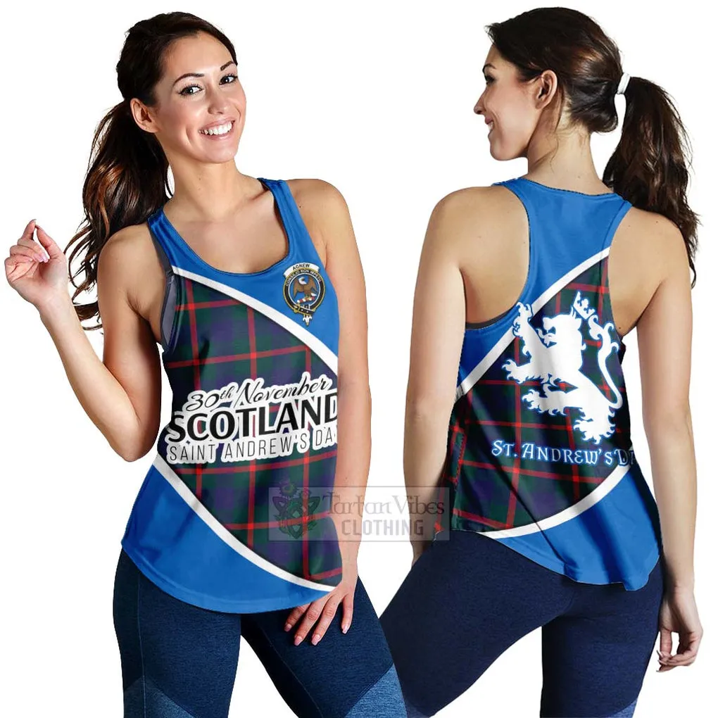 Agnew Family Crest Tartan Women's Racerback Tanks Celebrate Saint Andrew's Day in Style