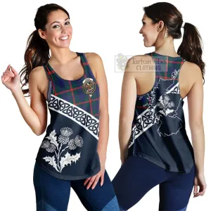 Agnew Tartan Women's Racerback Tanks Featuring Thistle and Scotland Map