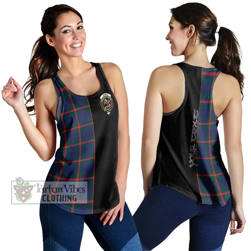 Agnew Tartan Women's Racerback Tanks with Family Crest and Half Of Me Style