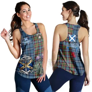 Aikenhead Tartan Women's Racerback Tanks Happy St. Andrew's Day Half Tartan Style