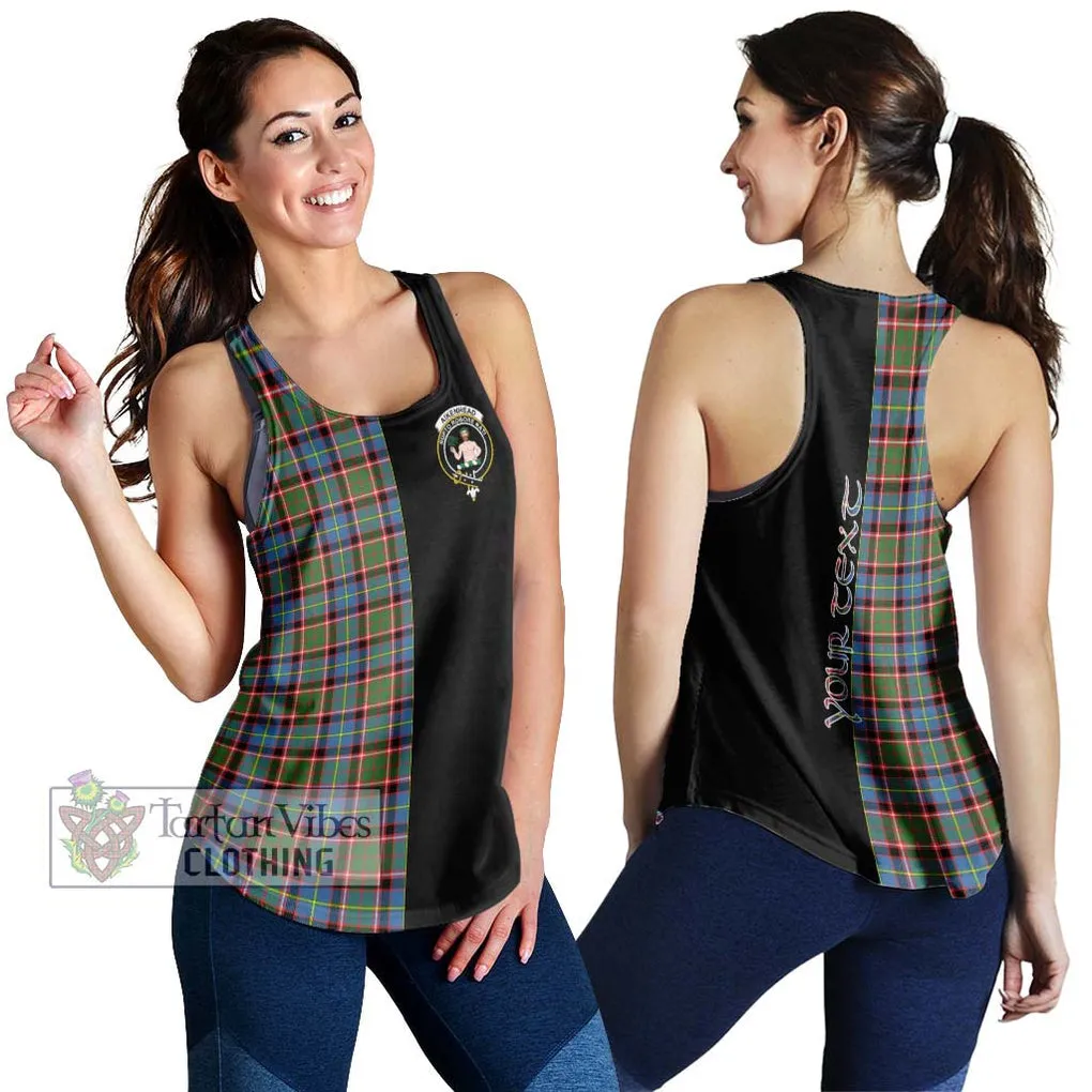 Aikenhead Tartan Women's Racerback Tanks with Family Crest and Half Of Me Style