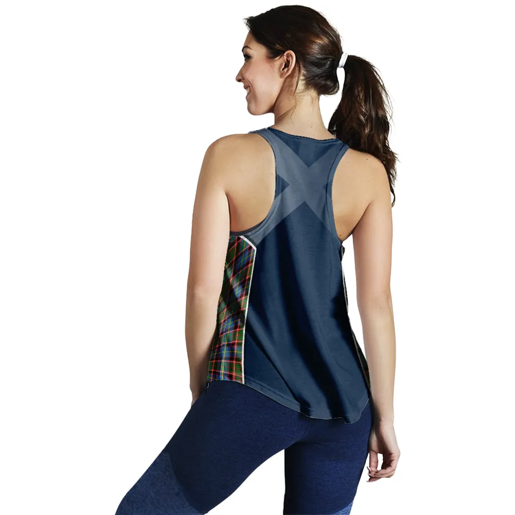 Aikenhead Tartan Women's Racerback Tanks with Family Crest and Scottish Thistle Vibes Sport Style