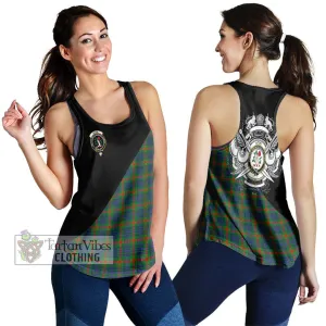 Aiton Tartan Women's Racerback Tanks with Family Crest and Military Logo Style