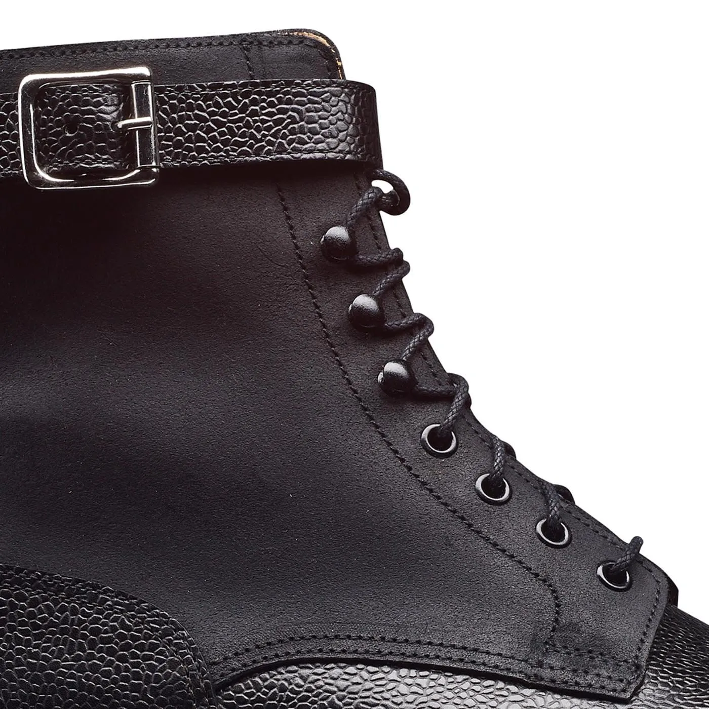 Aldershot Black Scotch Grain & Black Rough-Out Suede