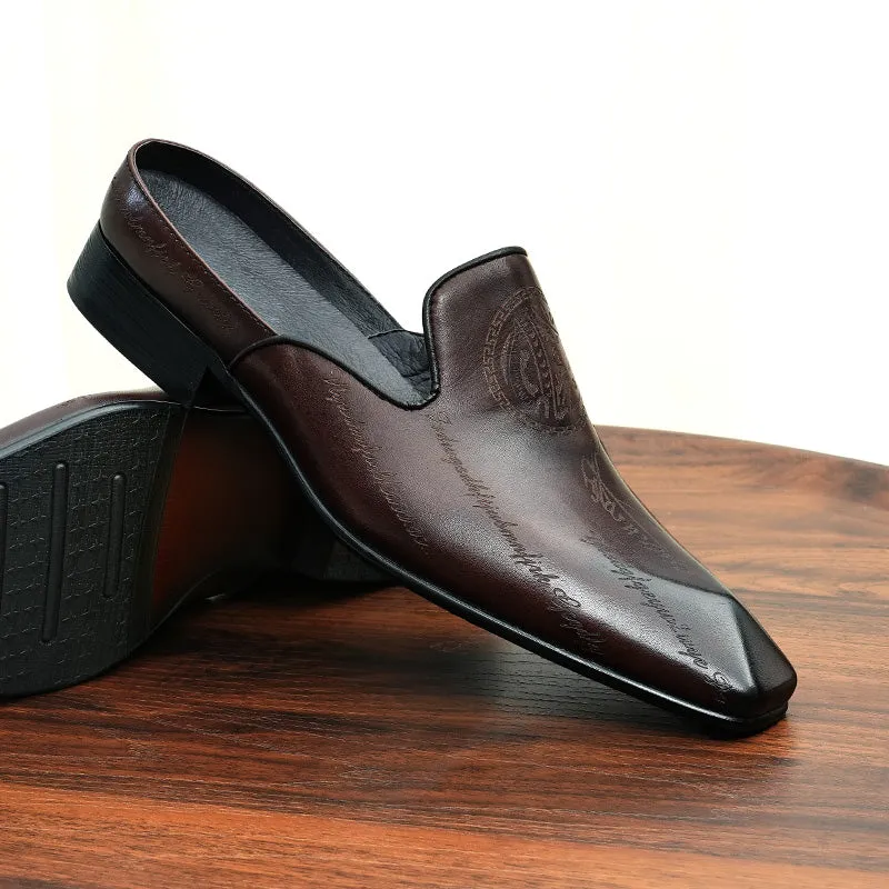 AlliLuxo Exotic Slip On Dress Shoes