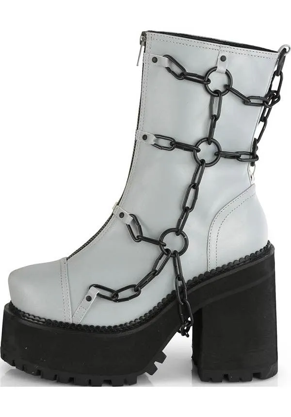 ASSAULT-66 [Grey Reflective] | PLATFORM BOOTS [PREORDER]