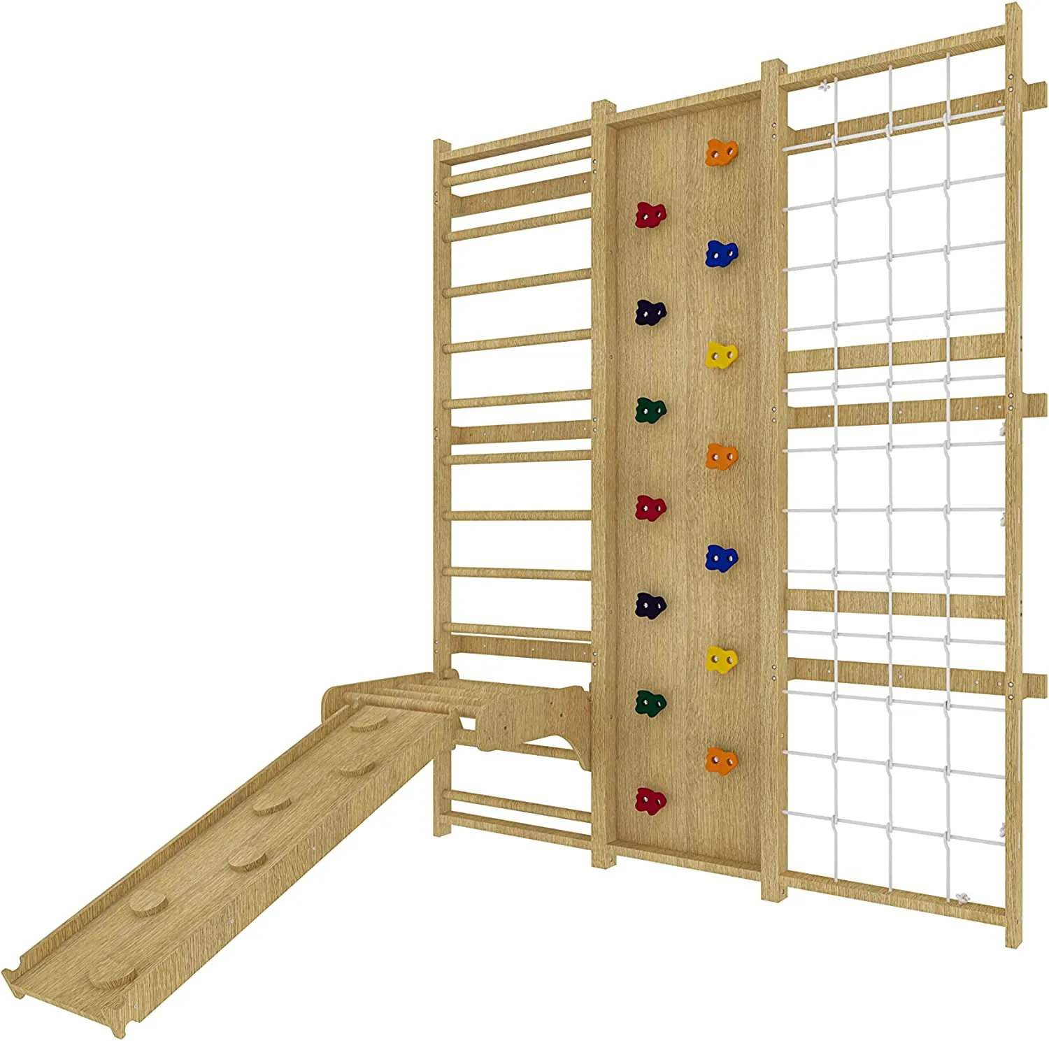 Avenlur Walnut - 9-in-1 Swedish Ladder Wall Gym and Climber