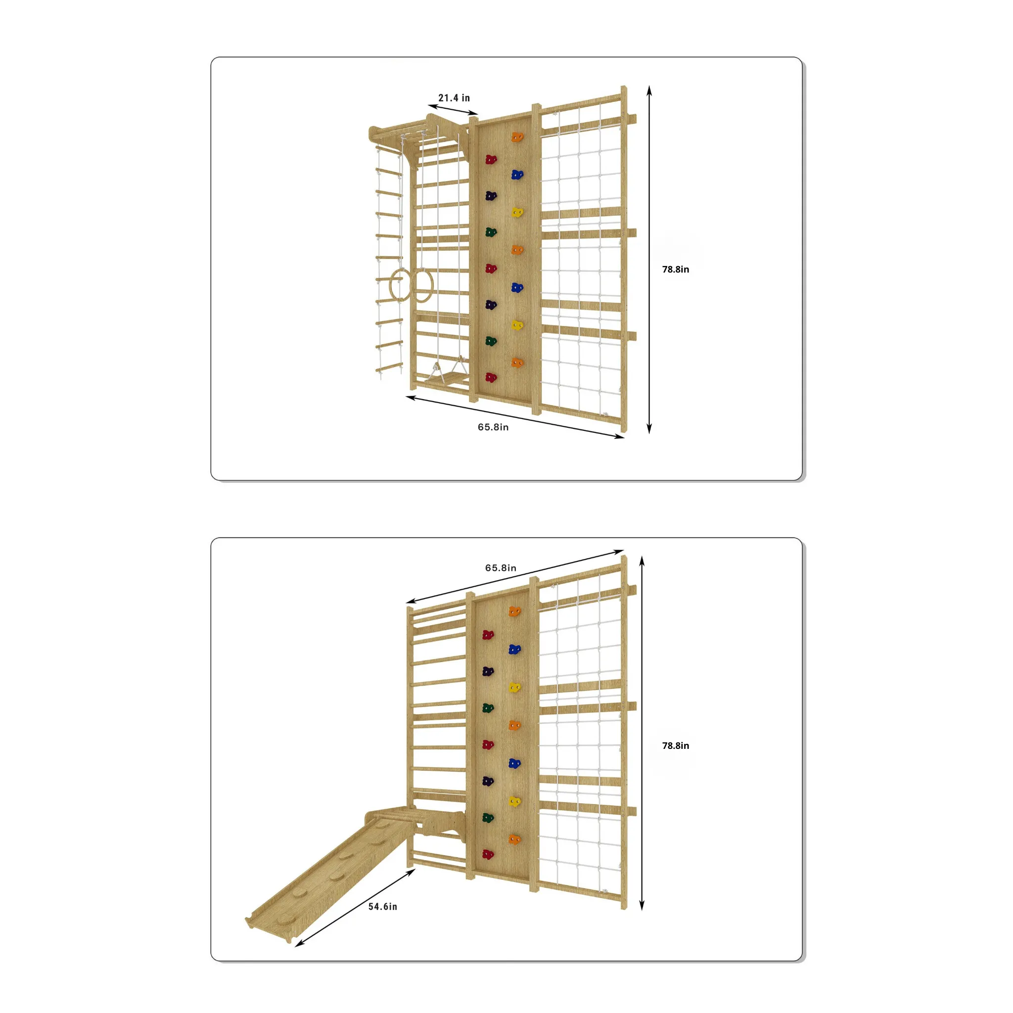 Avenlur Walnut - 9-in-1 Swedish Ladder Wall Gym and Climber