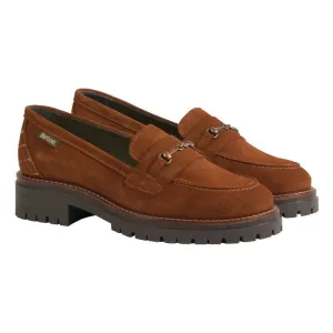 Barbour Brooke Suede Leather Ladies Shoe - Cognac