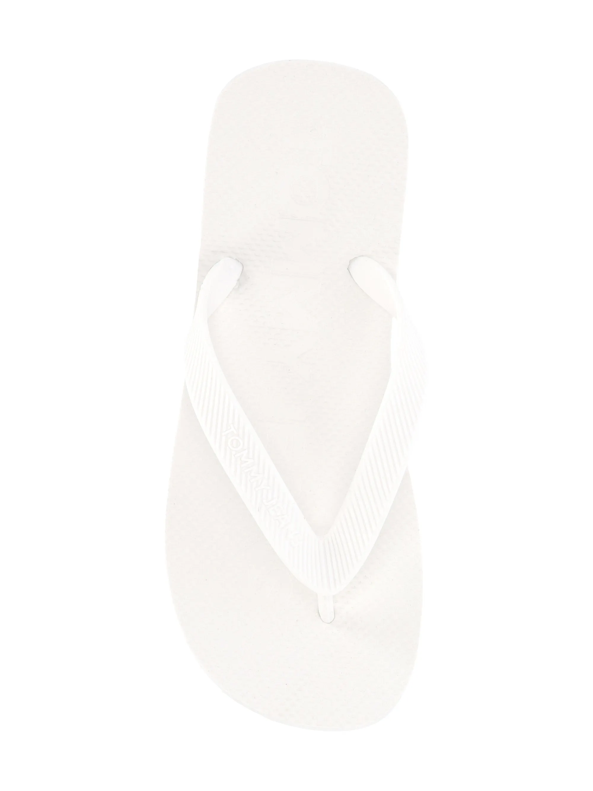 Beige Flat Flip-Flops with Cleated Outsole