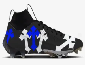 Black Chrome Heart Football Cleats