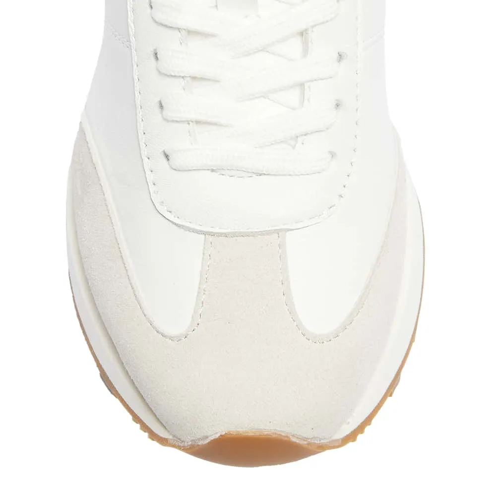 Boston Sneaker in White Suede