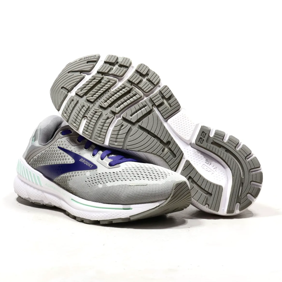 Brooks Adrenaline 22 Gts Sport Shoes Suede Grey Colour For Men