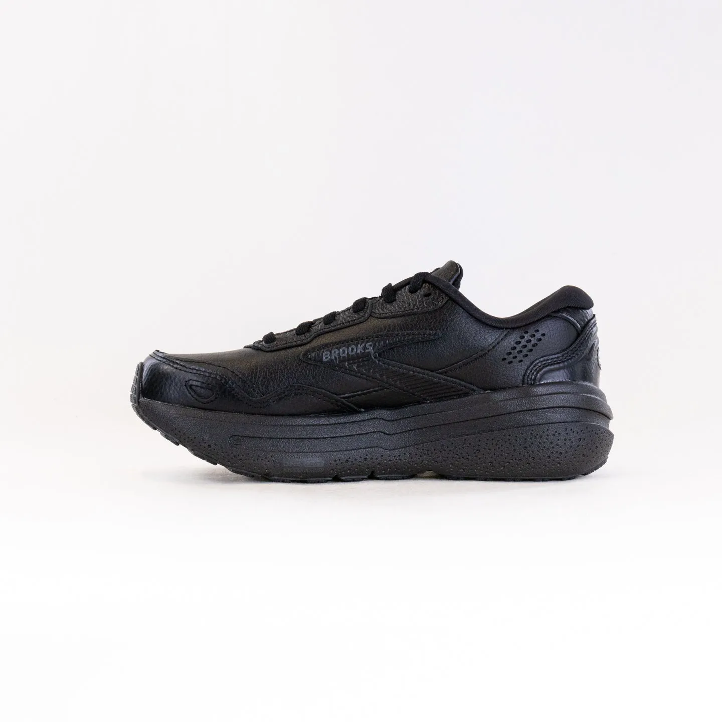 Brooks Ghost Max Leather (Women's) - Black/Black