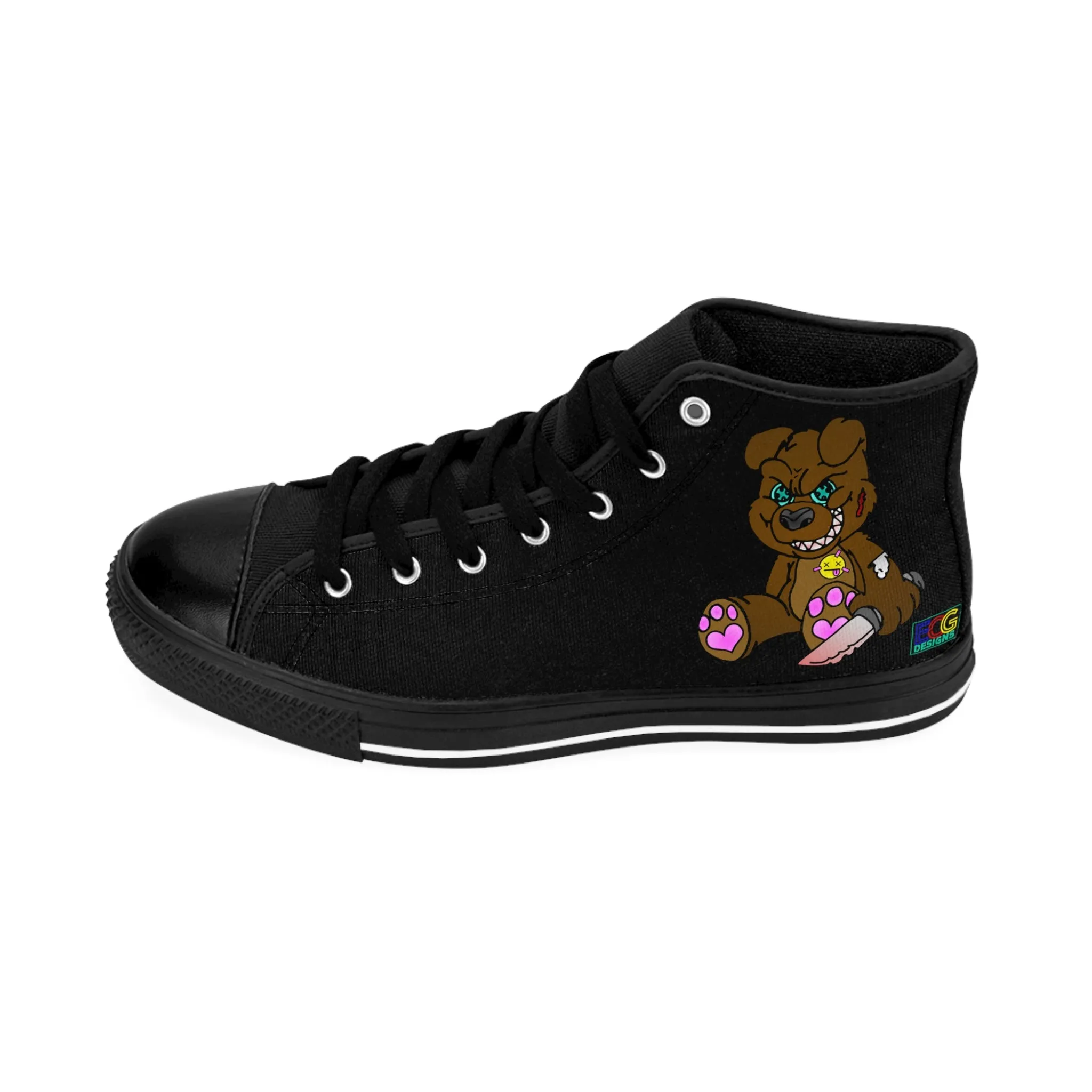 Brown Demon Bear Women's Classic Sneakers