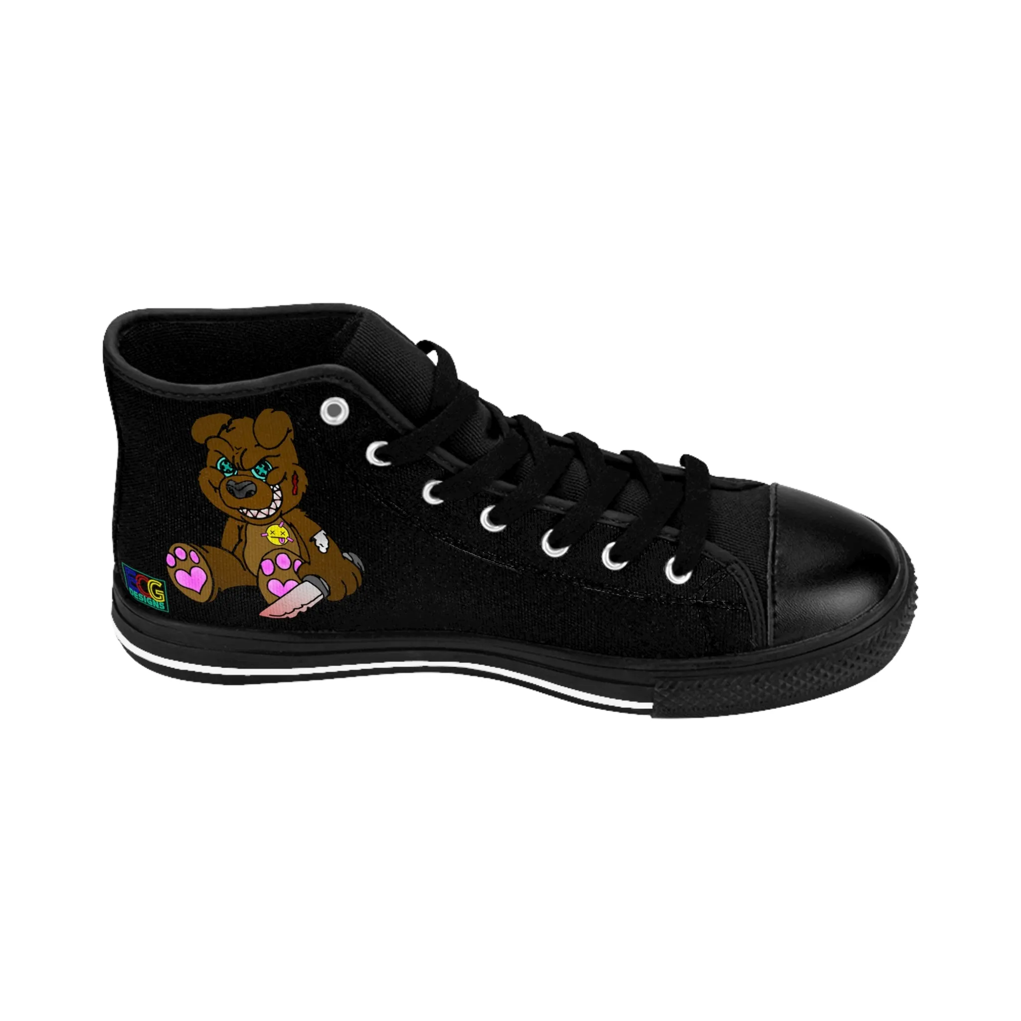 Brown Demon Bear Women's Classic Sneakers