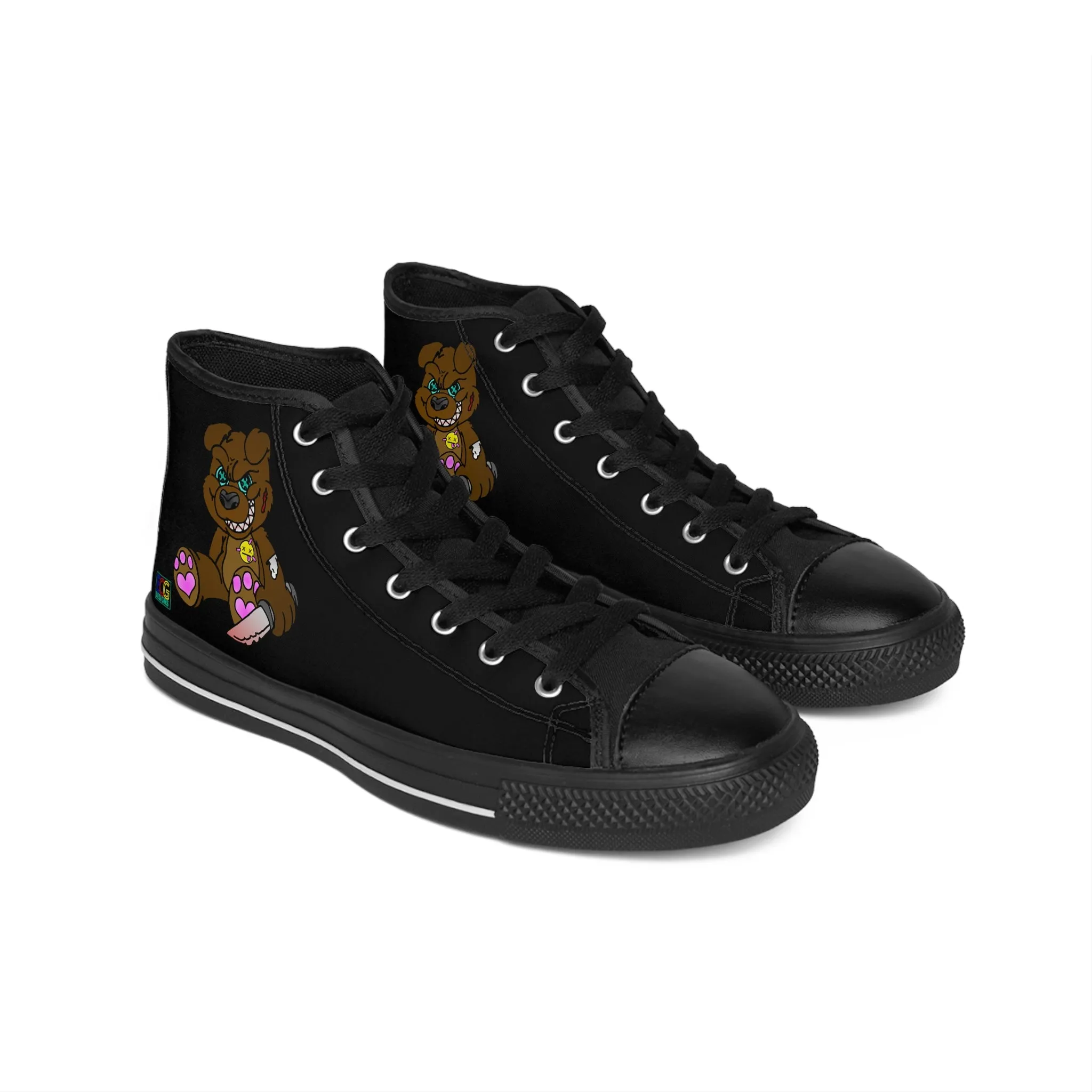 Brown Demon Bear Women's Classic Sneakers