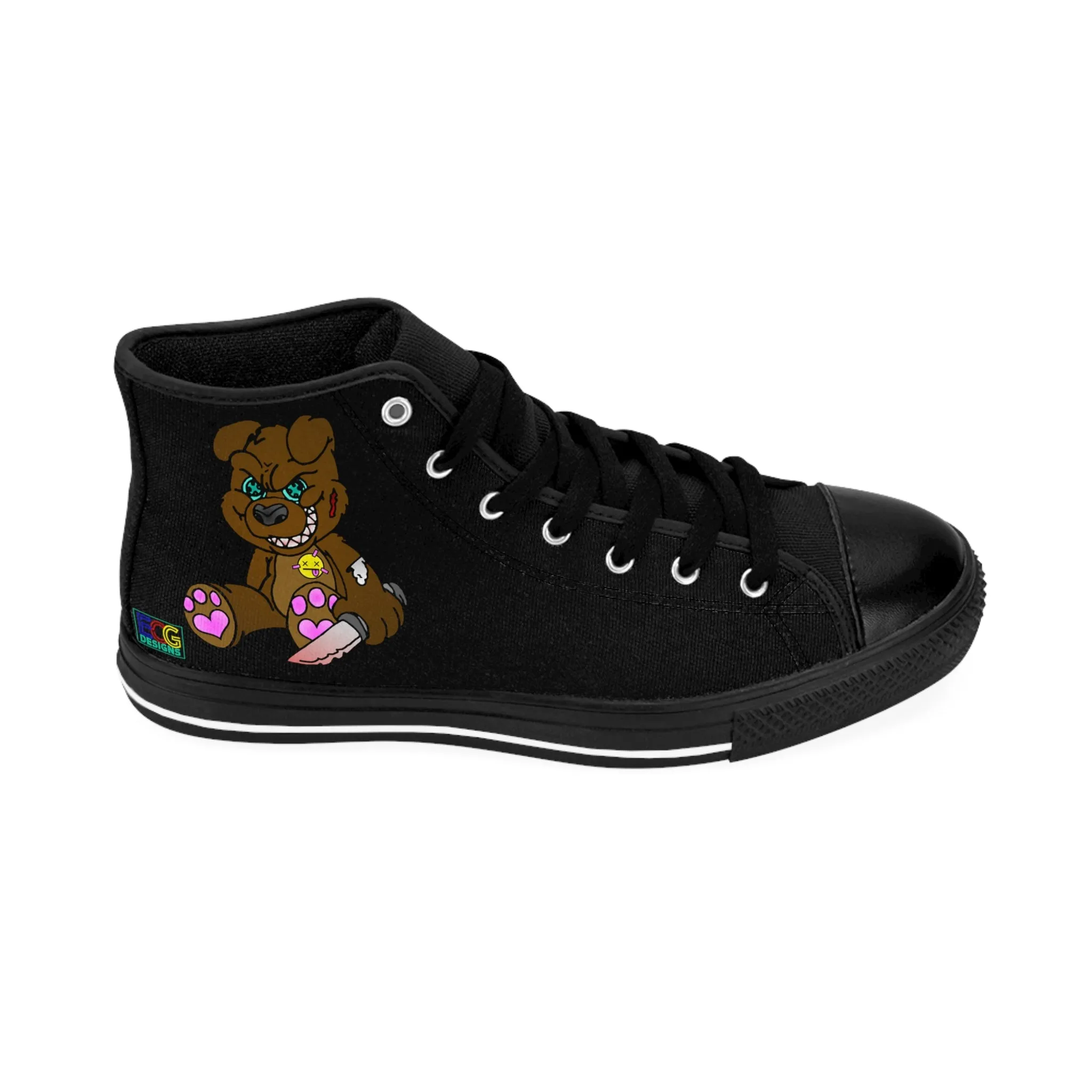 Brown Demon Bear Women's Classic Sneakers