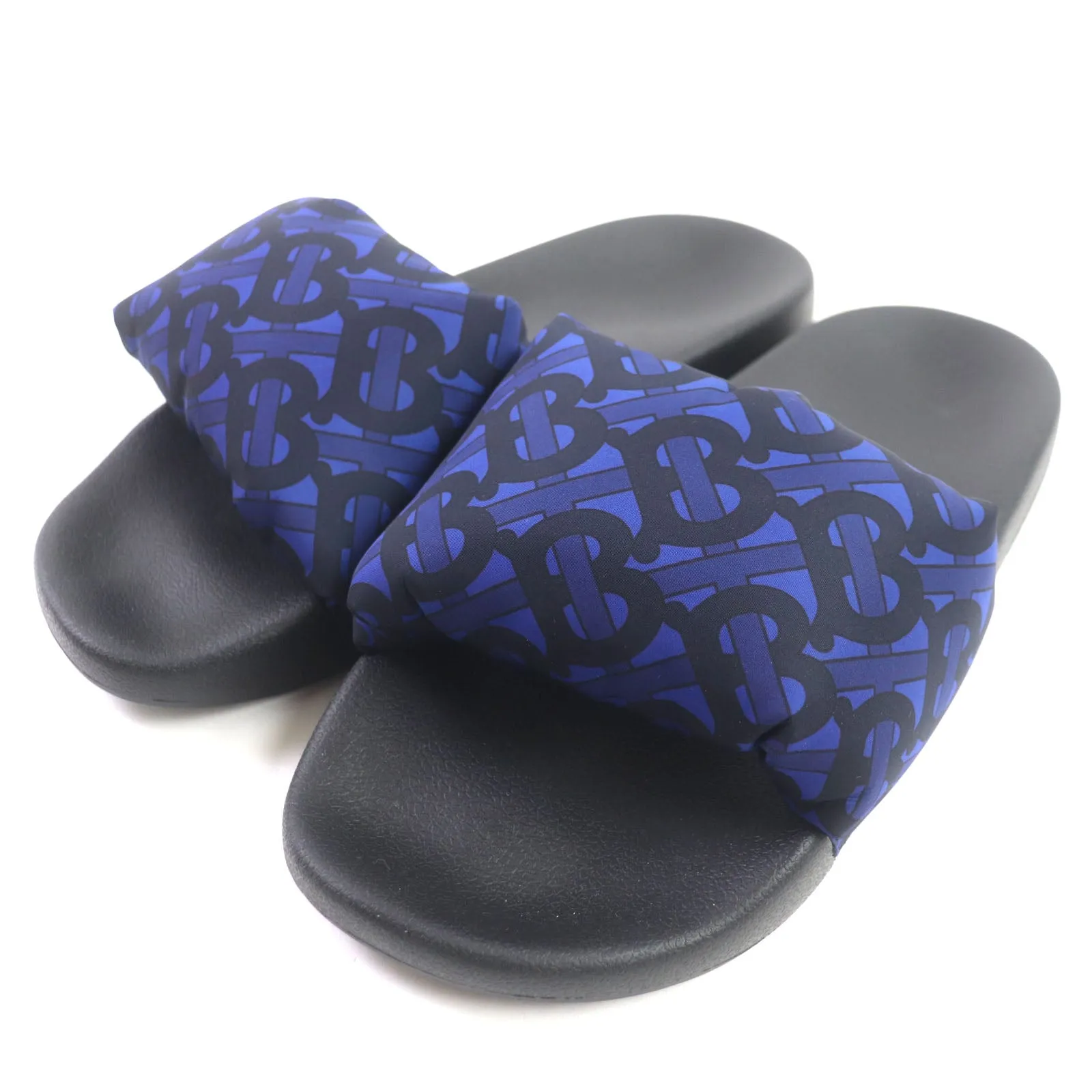 Burberry TB Monogram Print Slides Sandals Navy 41