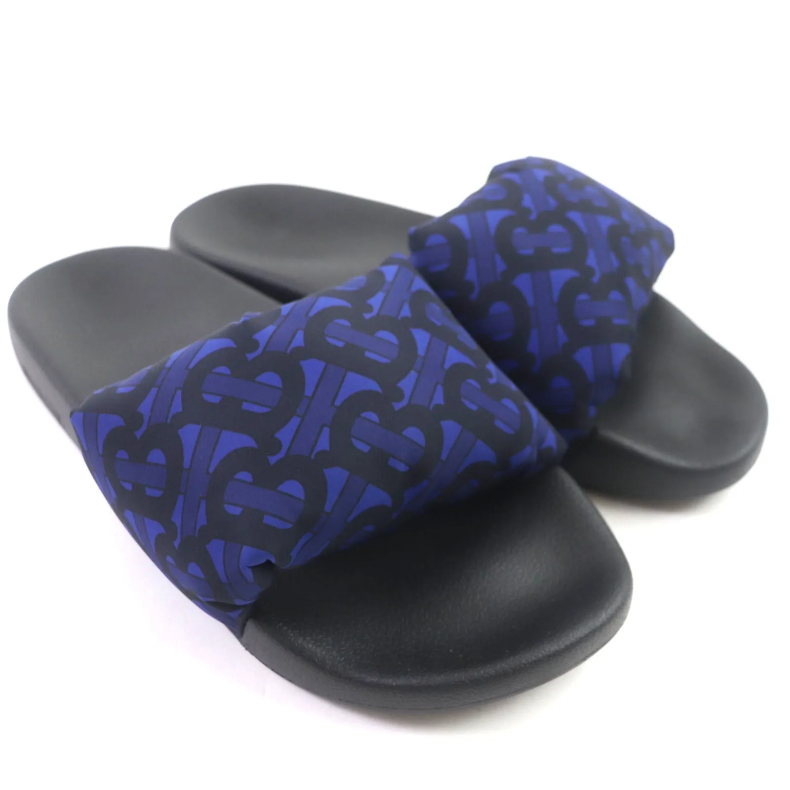 Burberry TB Monogram Print Slides Sandals Navy 41