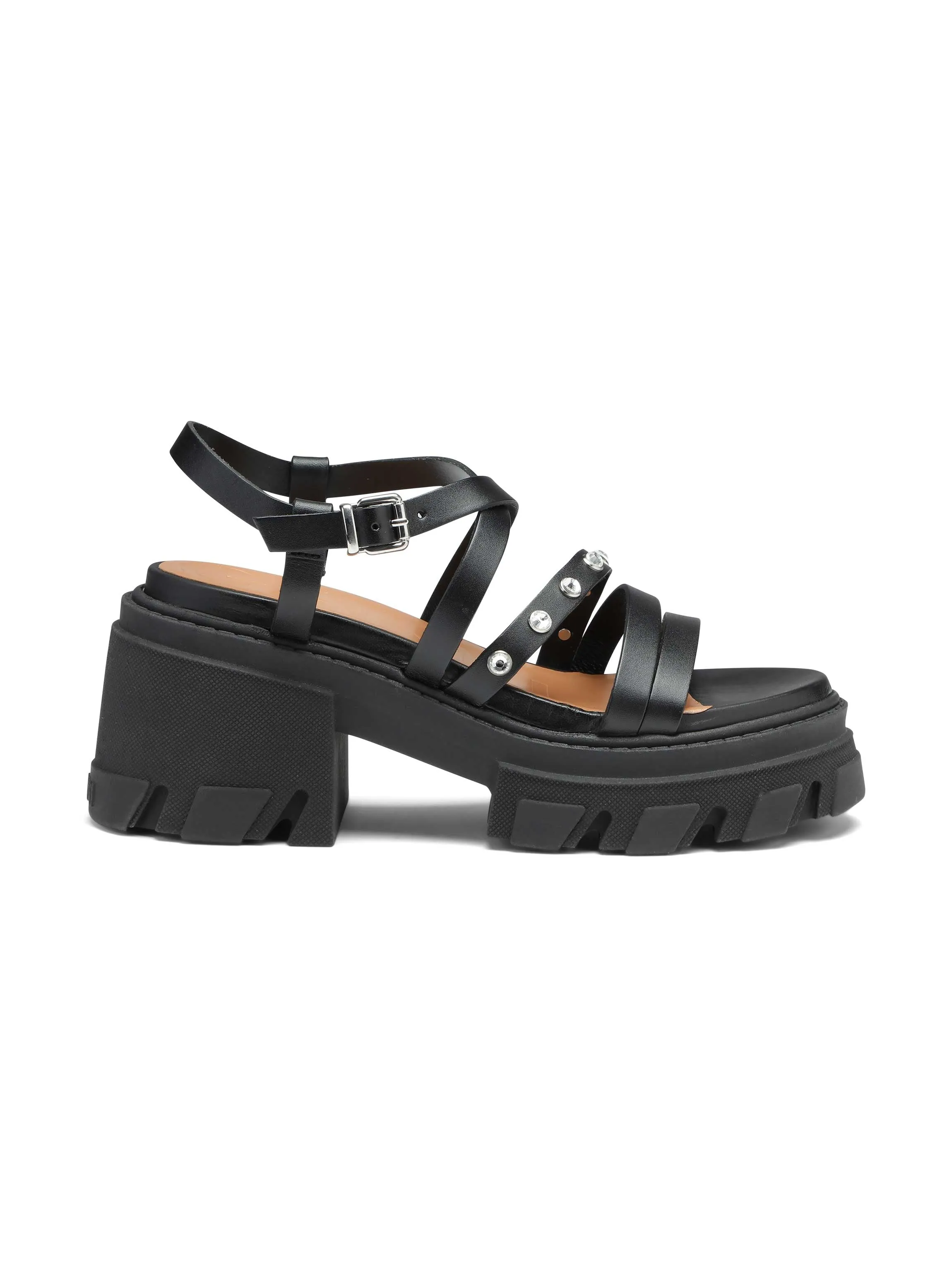 Cleated Strappy Sandal - Black (missing rhinestones)