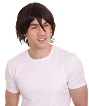 COSMOS Men's Anime Black Razor Cut Wig | Perfect for Halloween and Cosplay | Flame-retardant Synthetic Fiber