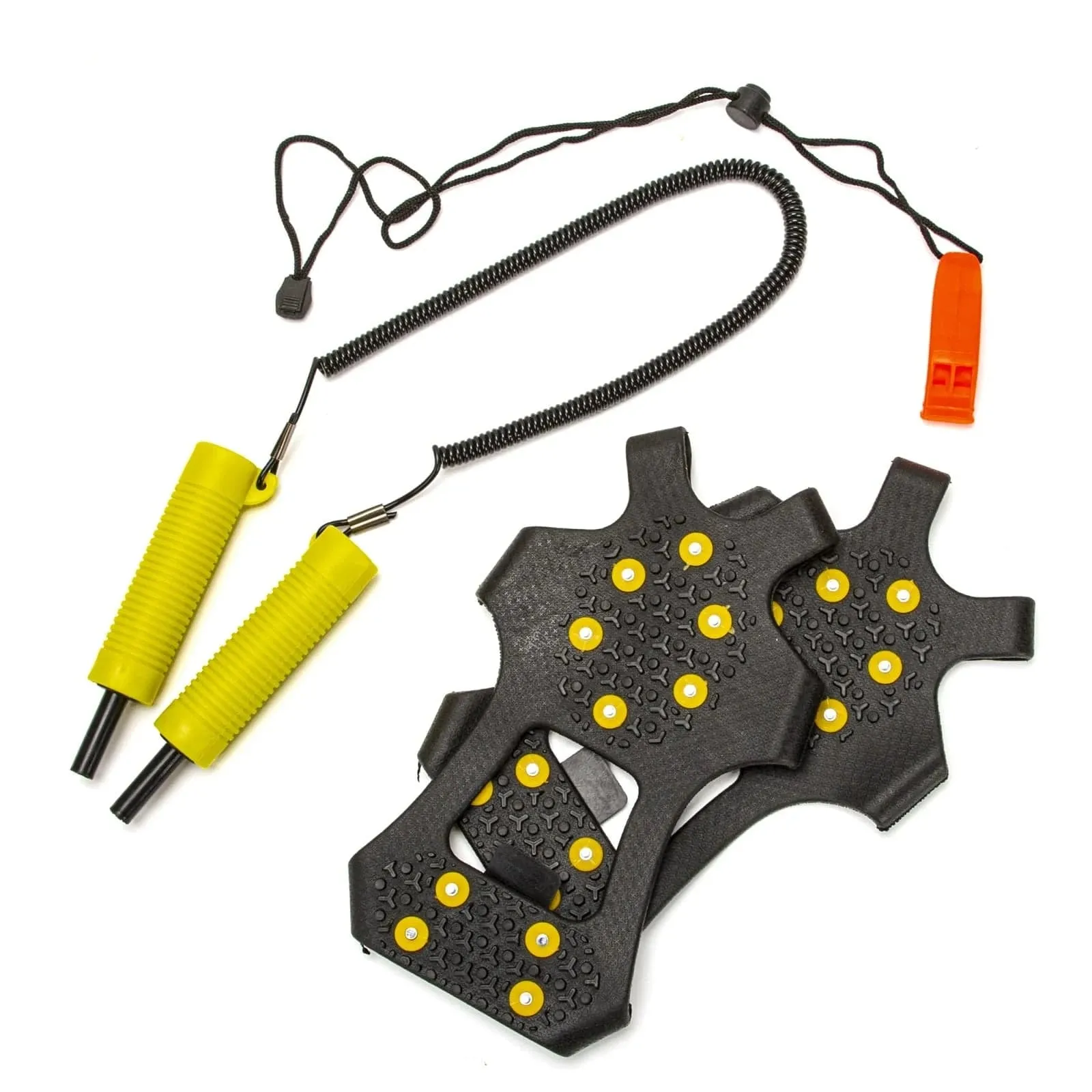 Crampon Ice Fishing Safety Kit Retractable Ice Picks Safety Whistle Ice Cleats for Ice Fishing Skating Climbing