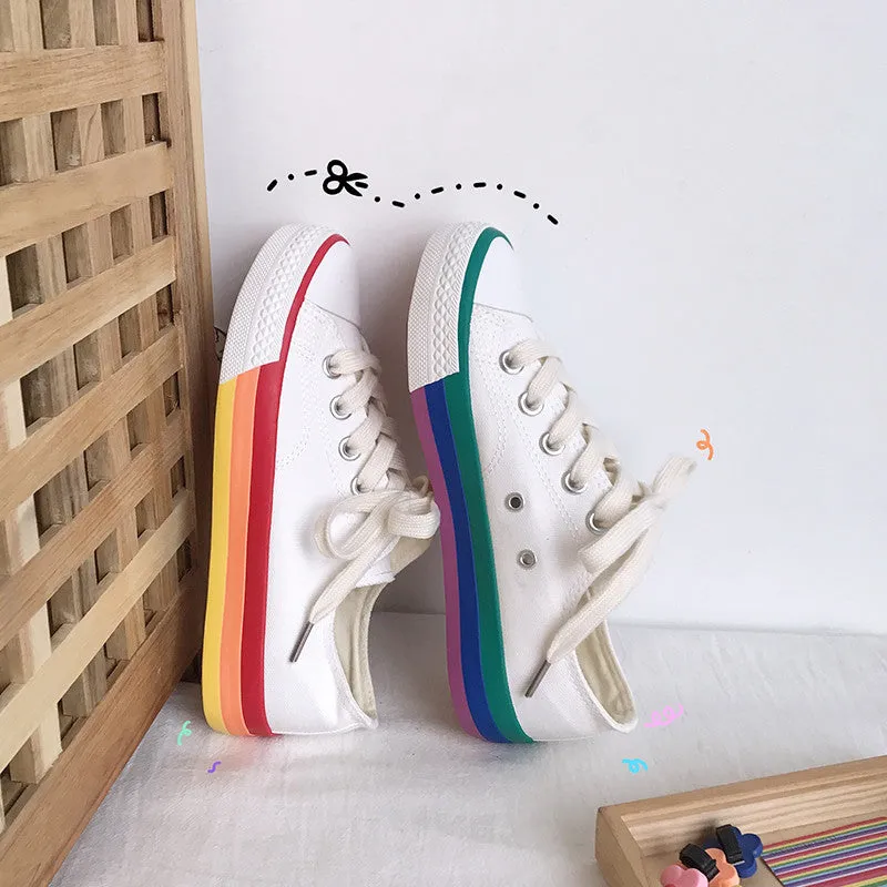 Cute Rainbow Sole Canvas Sneakers AD11935