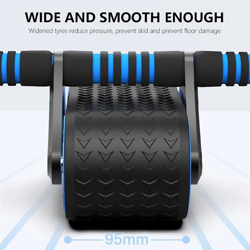 Double Wheel Abdominal Exerciser Women Men Automatic Rebound Ab Wheel Roller Waist Trainer Gym Sports Home Exercise Devices