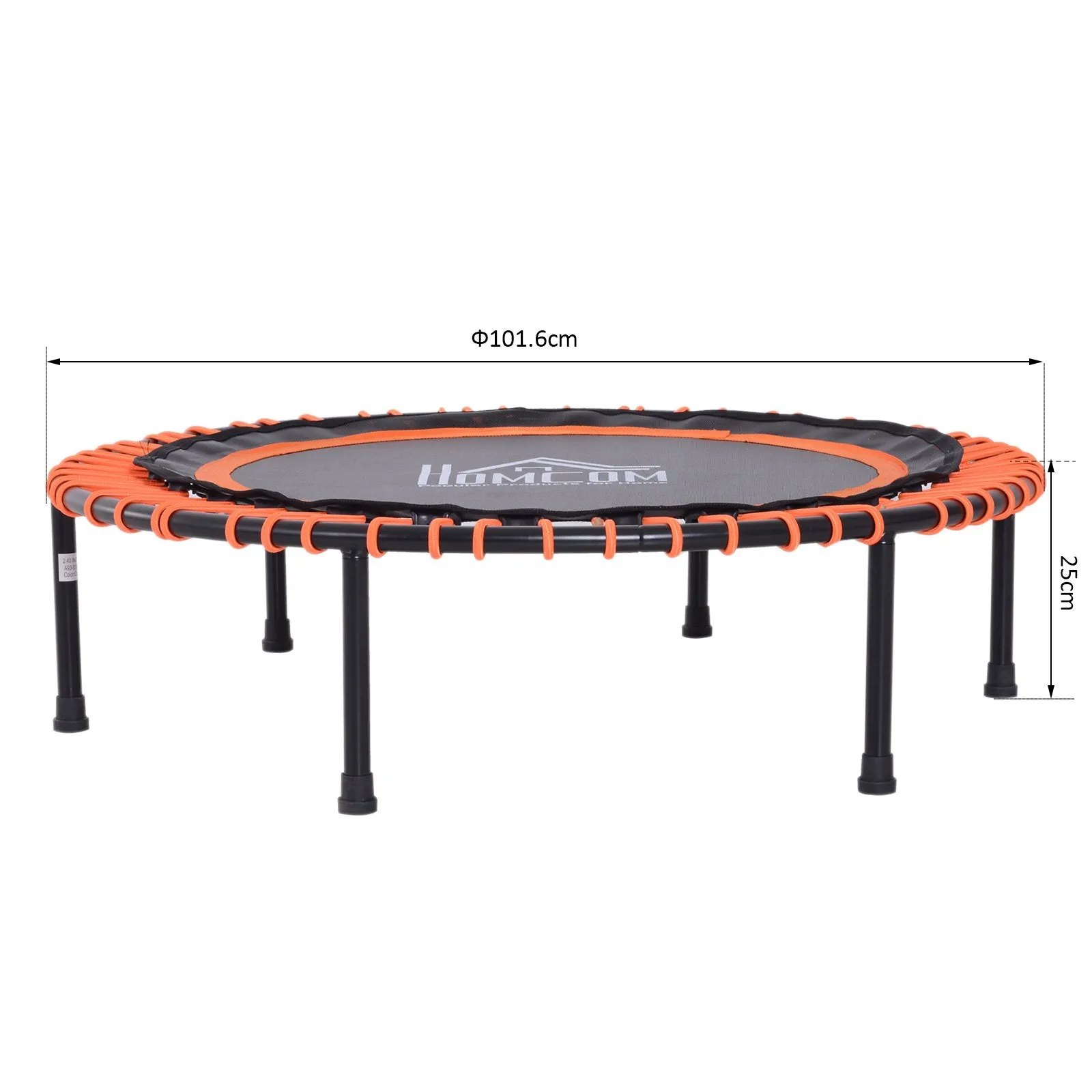 EASYCOMFORT Trampolino Elastico Fitness per Interno e Esterno Nero e Arancione ?101.6 x 25 cm