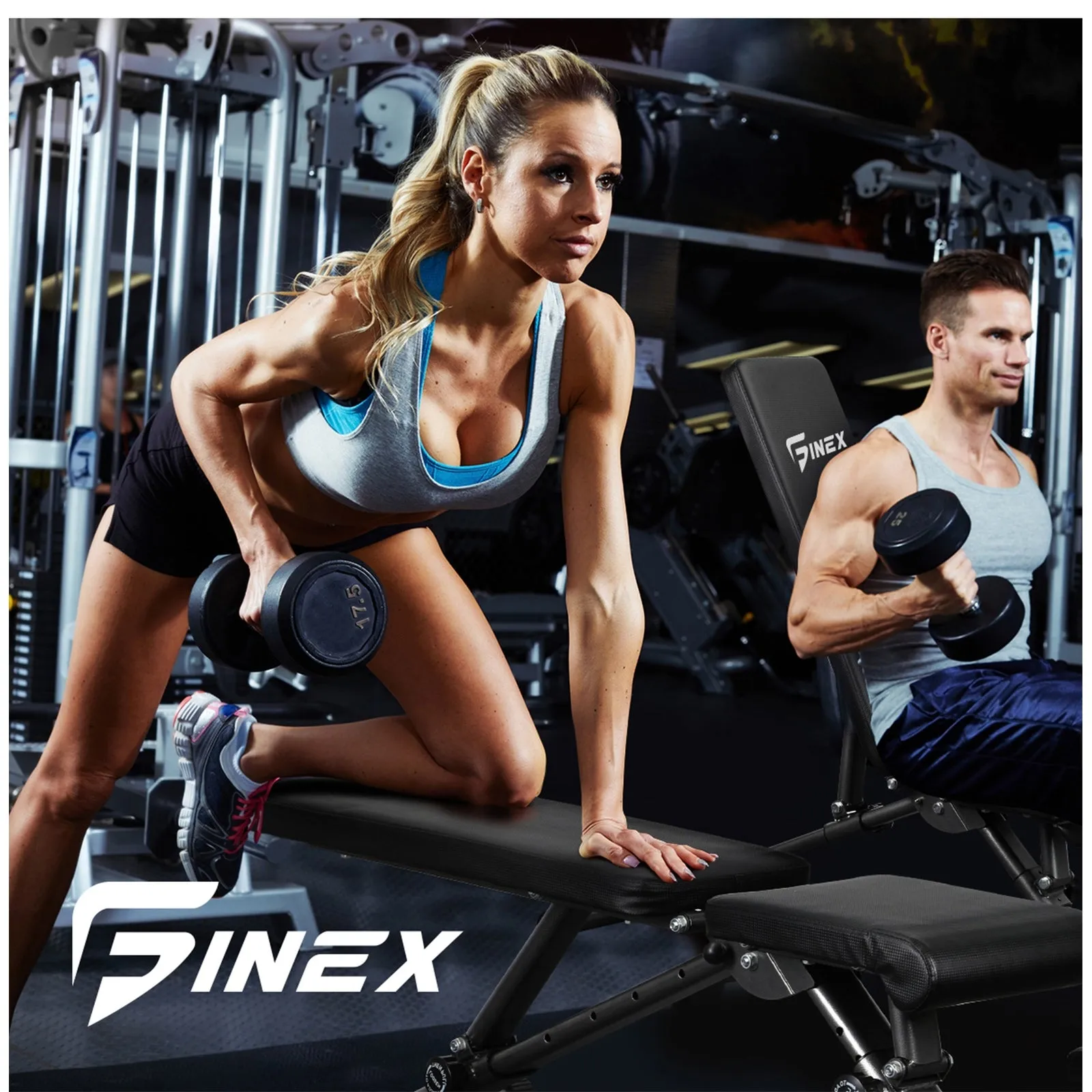 Finex Bench Press Weight Bench FID Sit-up Bench Power Tower Roman Chair Multi-S