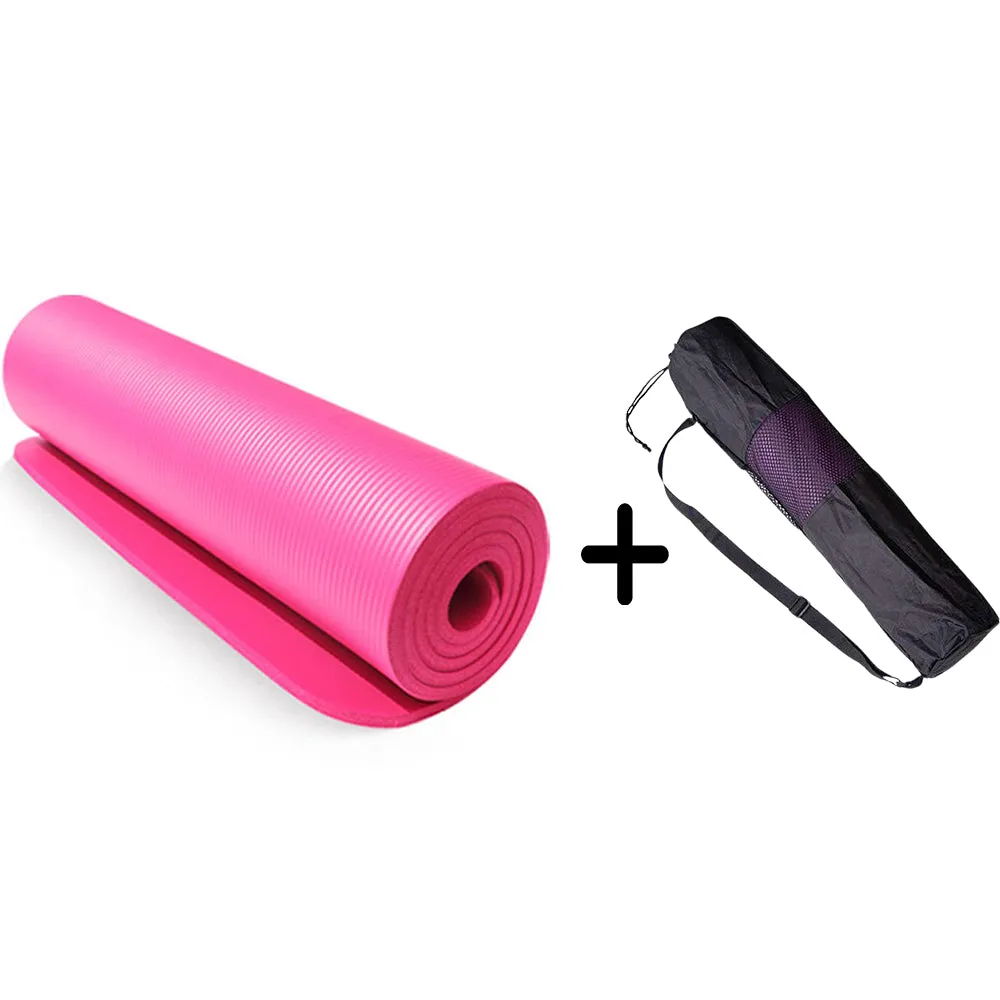 Fitness Exercise Mat Premium 1.5 cm With Handle Strap Plus Cover Bag