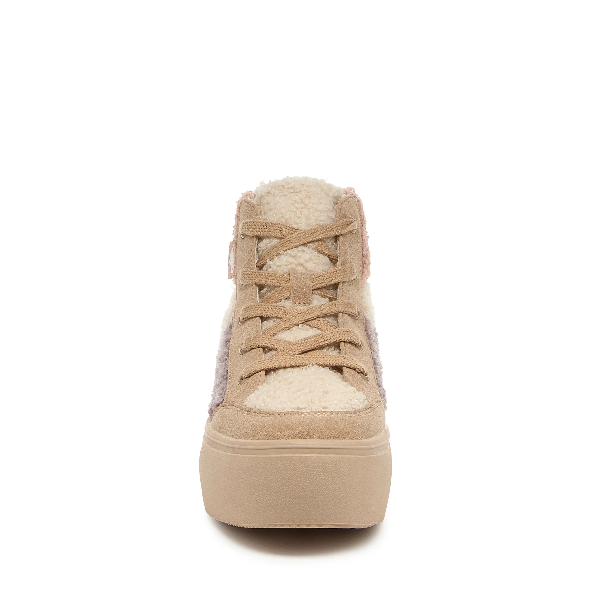 Flair Natural Faux Fur Platform Sneaker