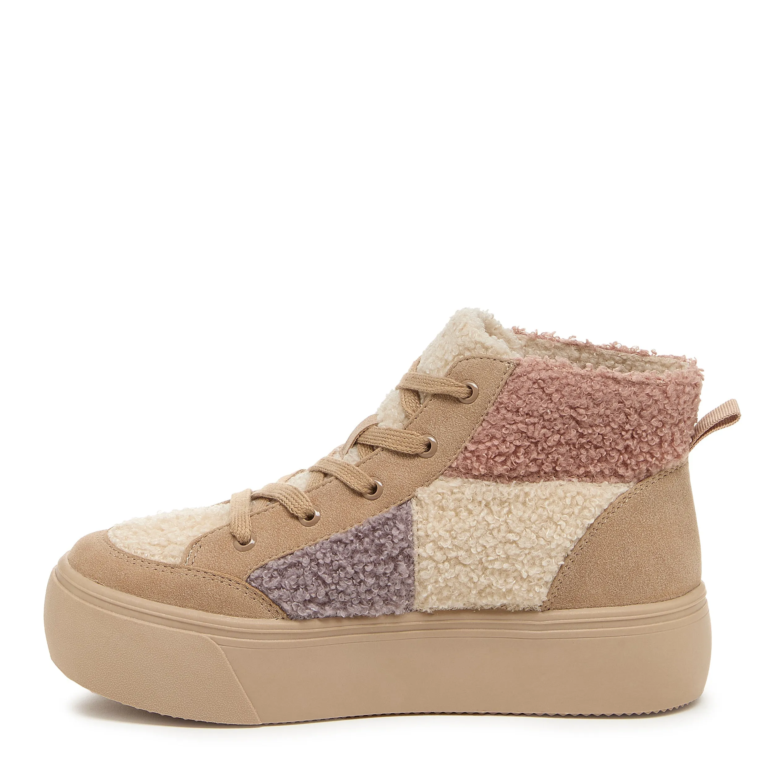 Flair Natural Faux Fur Platform Sneaker