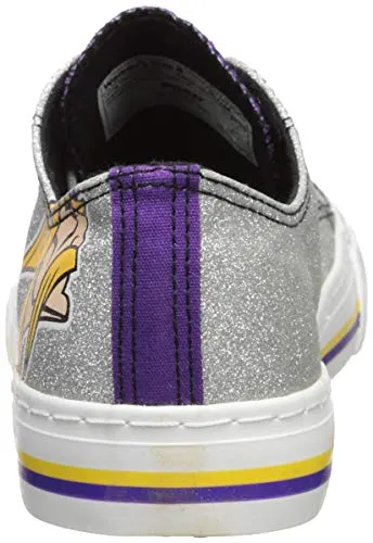 FOCO Minnesota Vikings NFL Womens Glitter Low Top Canvas Shoes - 6