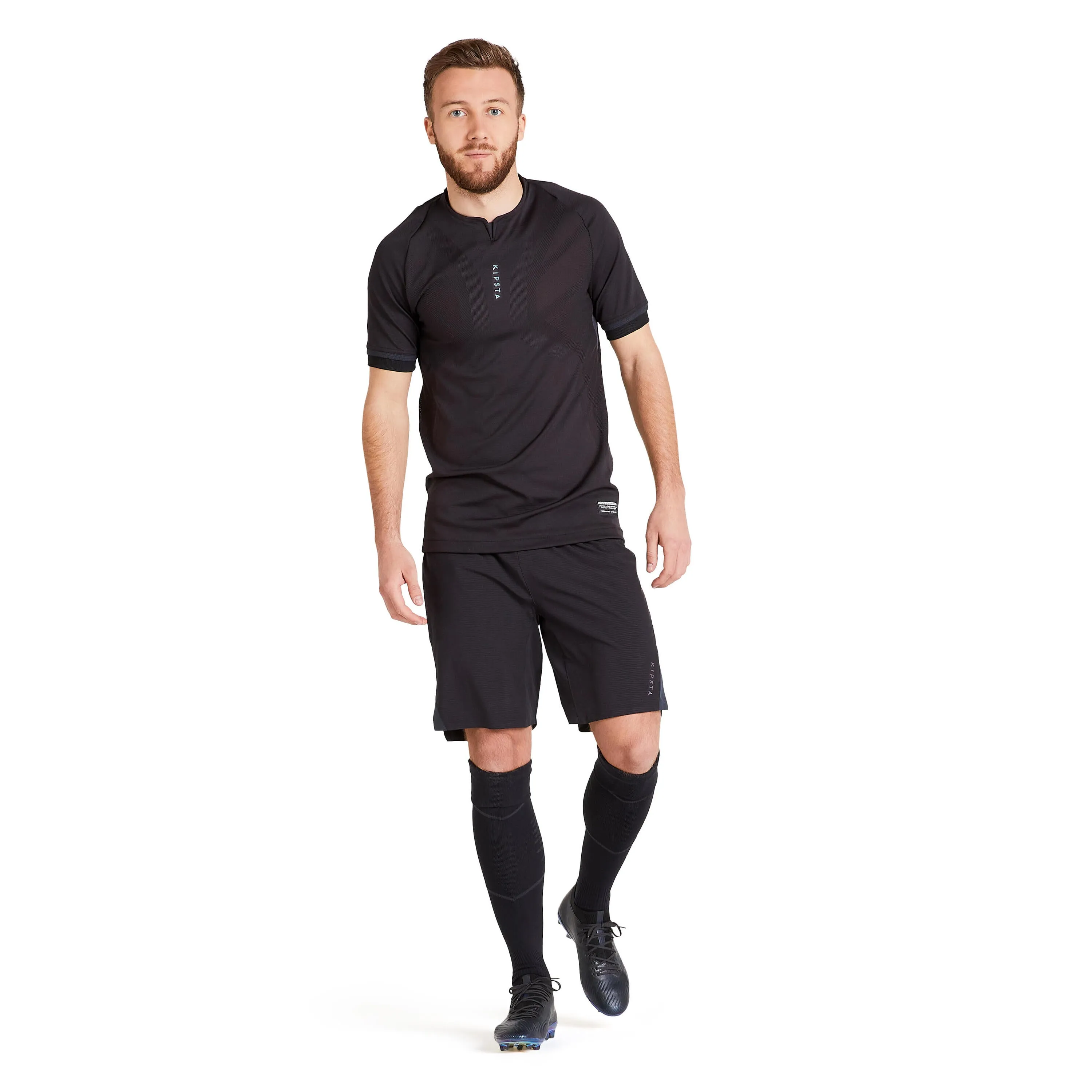 Football shorts CLR adult black KIPSTA, black/charcoal gray